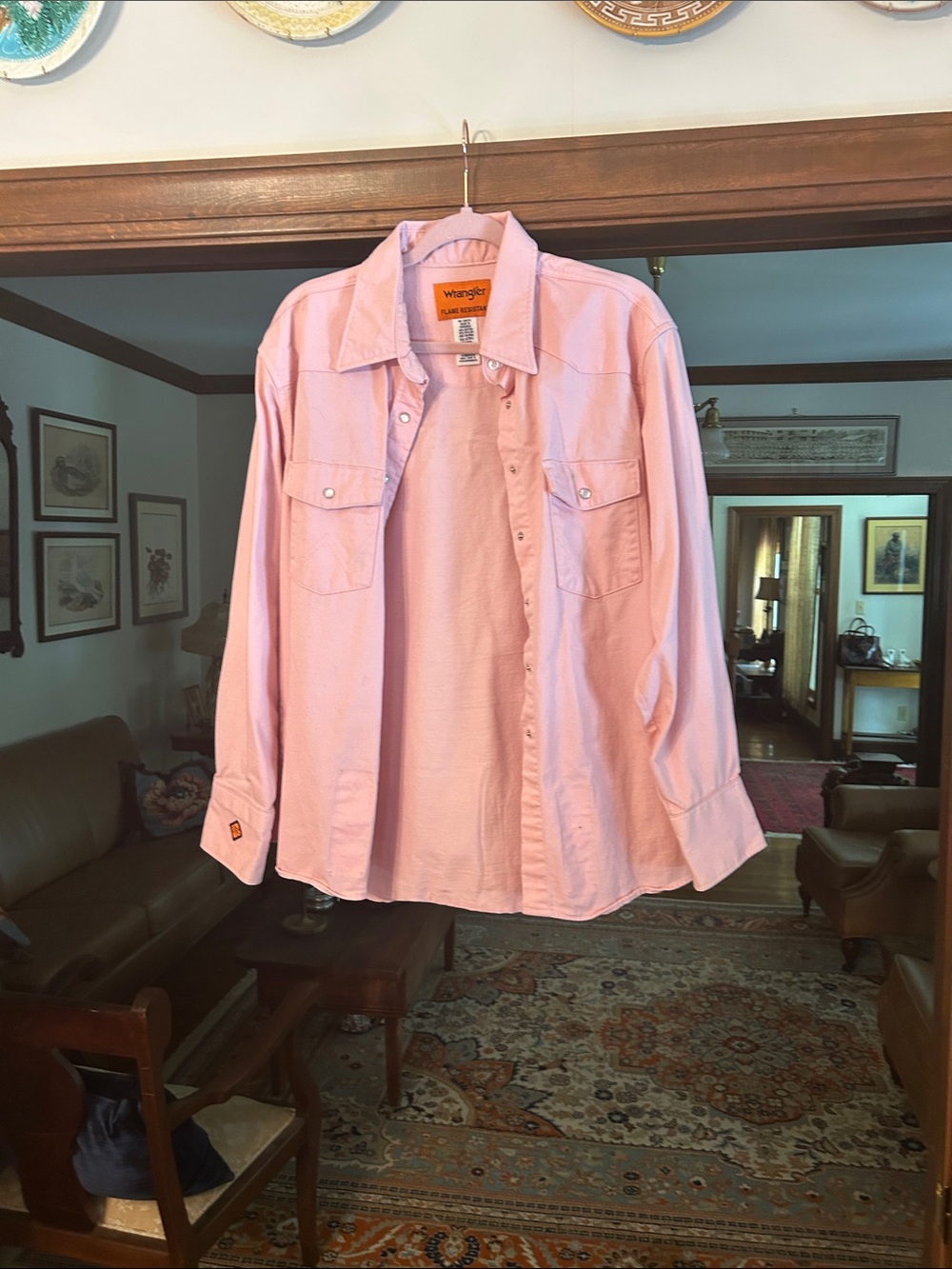 Wrangler Light Pink Western Snap Shirt